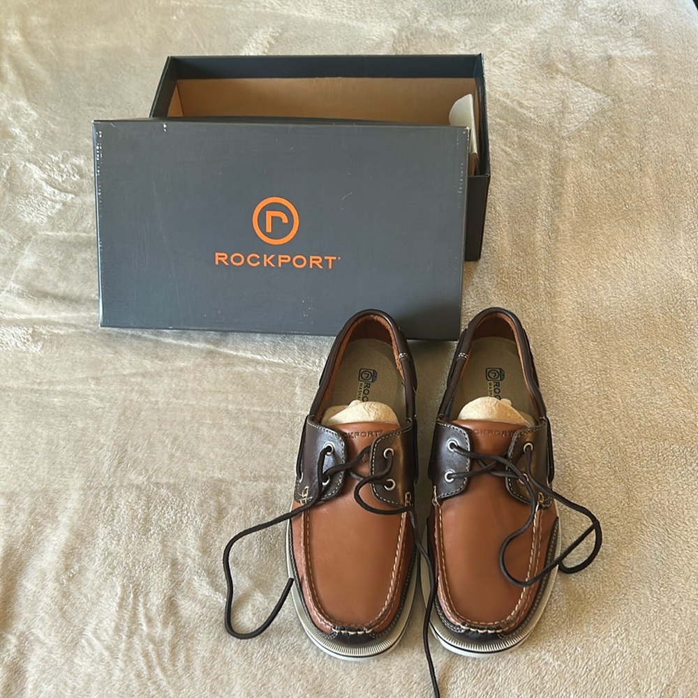 Rockport Mens Size 10.5 Bridgeport Dark Brown/Chestnut Shoes